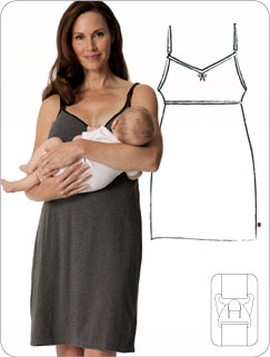 B Nursing & Maternity Nightgown with a shelf bra in Plum